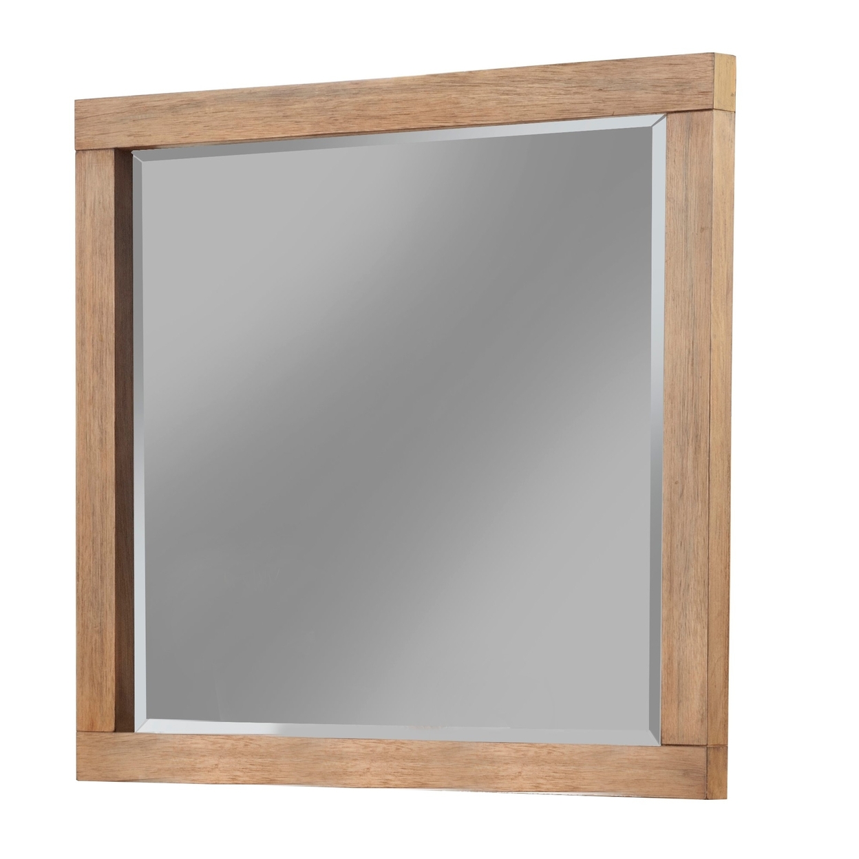 40 Inch Rectangular Wooden Frame Mirror, Brown- Saltoro Sherpi