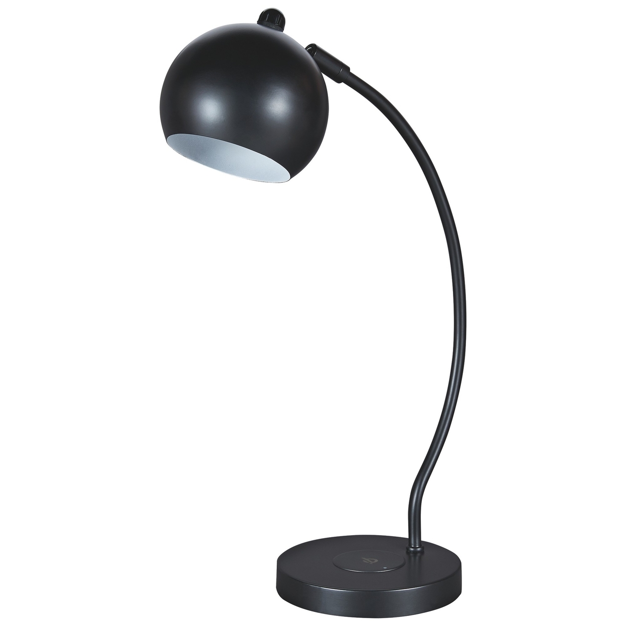Metal Frame Desk Lamp With Adjustable Shade, Black- Saltoro Sherpi