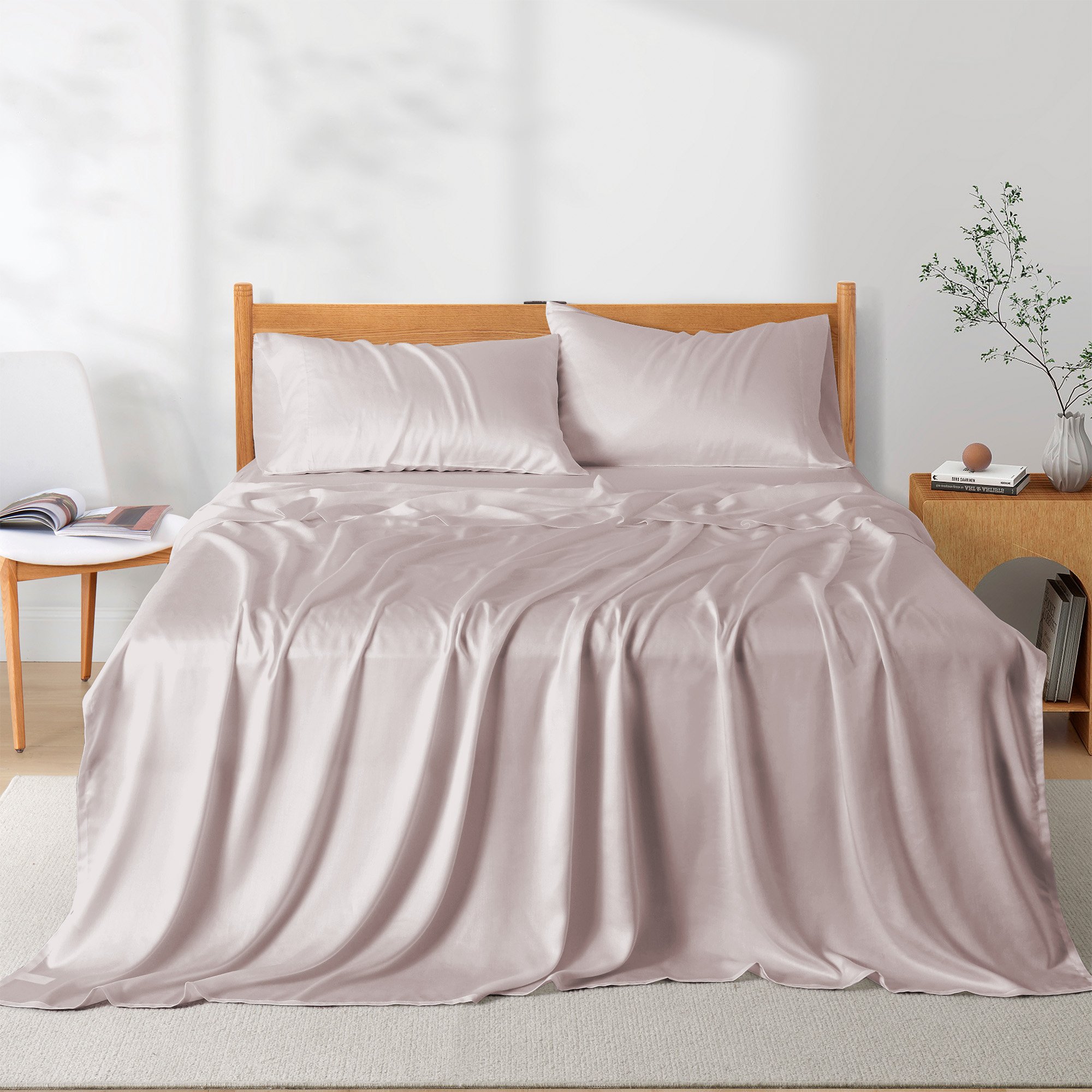 Tencel Lyocell Bed Sheets Silky Soft & Smooth Breathable Sheets, Luxury Hotel Bedding - King Size