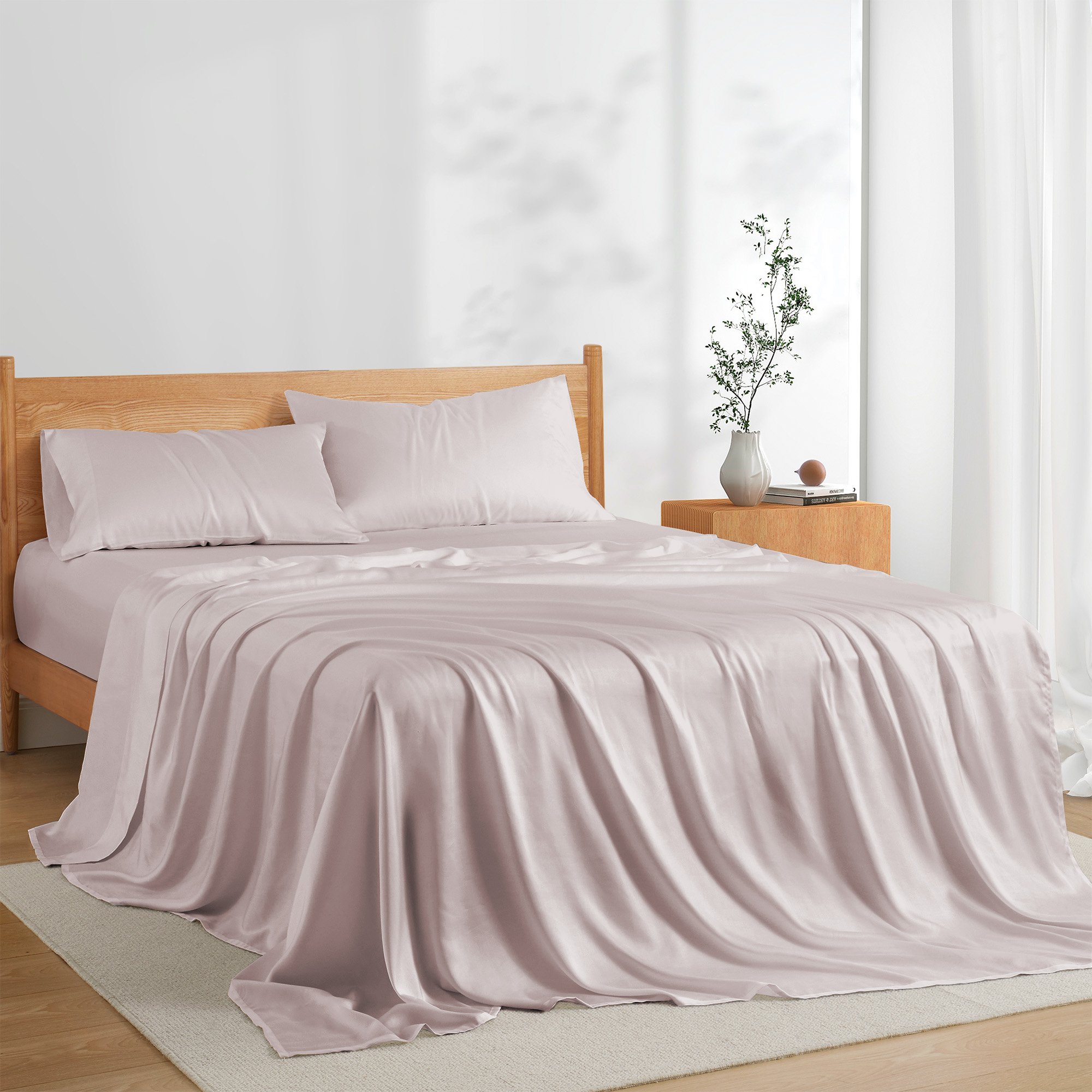 Tencel Lyocell Bed Sheets Silky Soft & Smooth Breathable Sheets, Luxury Hotel Bedding - Full Size
