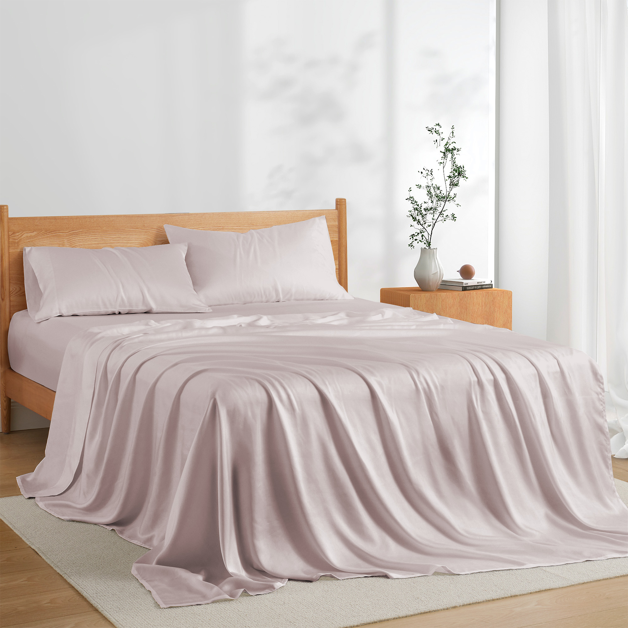 Tencel Lyocell Bed Sheets Silky Soft & Smooth Breathable Sheets, Luxury Hotel Bedding - King Size