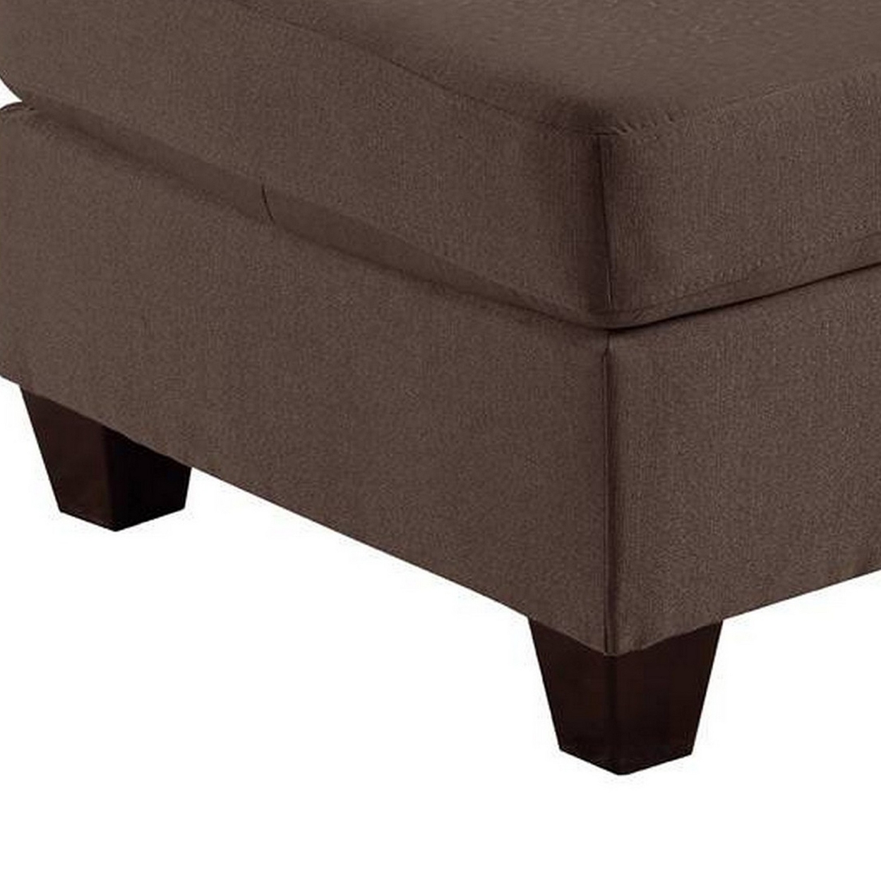 32 Inch Modern Square Ottoman With Foam Seating, Coffee Brown Linen Fabric