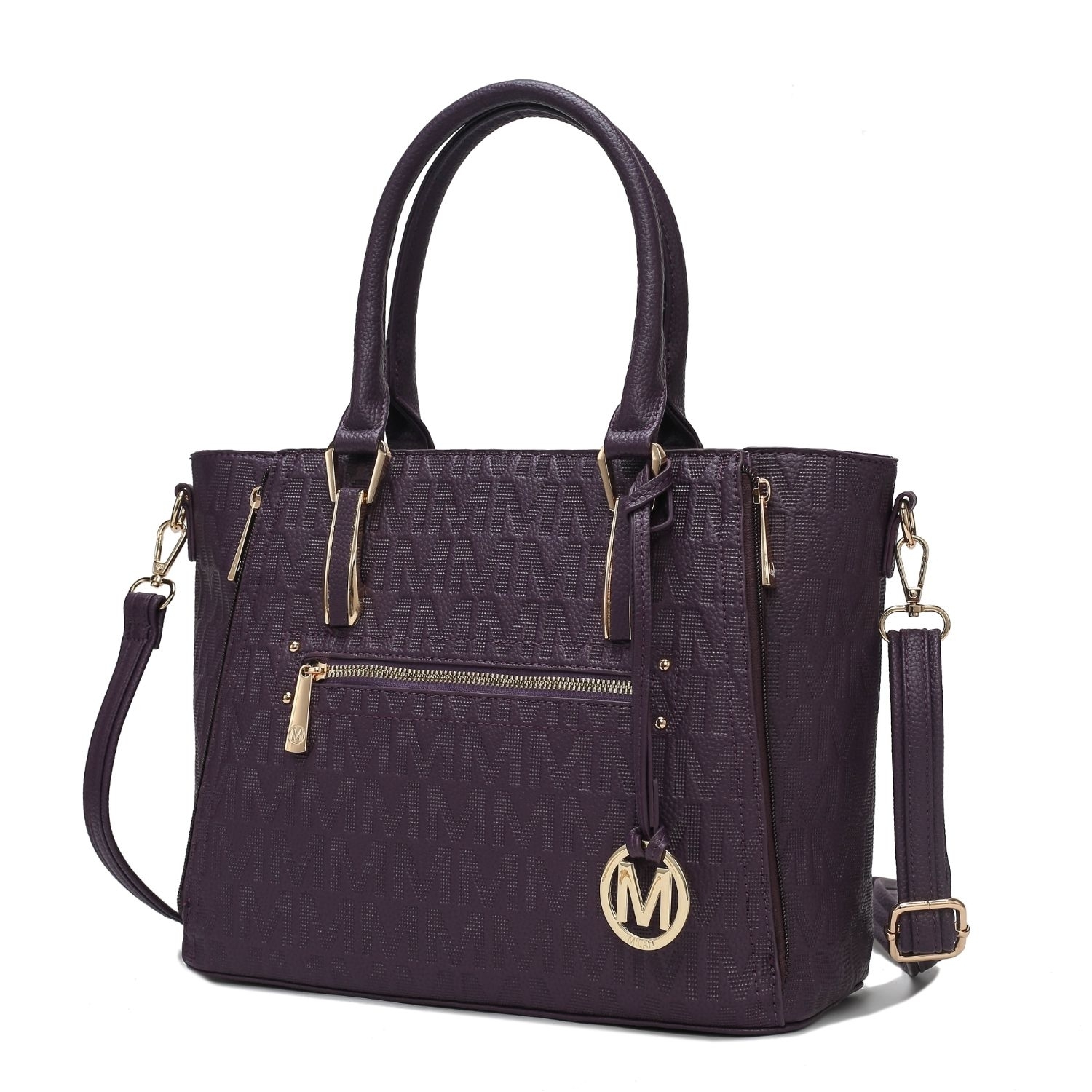 MKF Collection Cairo M Signature Satchel Handbag By Mia K. - Purple