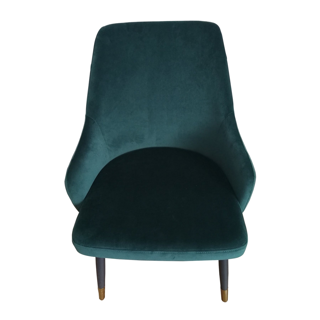 Zini 25 Inch Cushioned Dining Chair, Set Of 2, White, Green, Gold Metal- Saltoro Sherpi