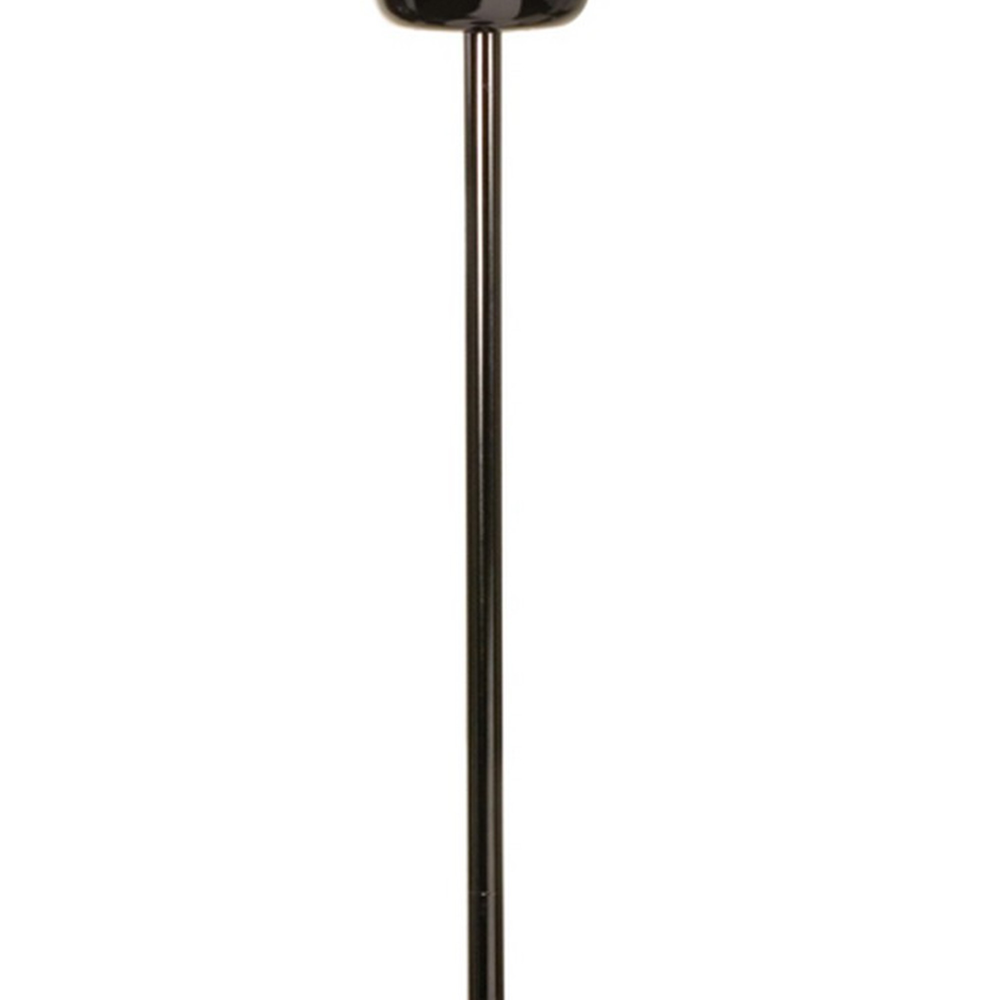Zoom 66 Inch Floor Lamp, Globe Glass Shade In A Bulb Design, Dark Gray -Saltoro Sherpi