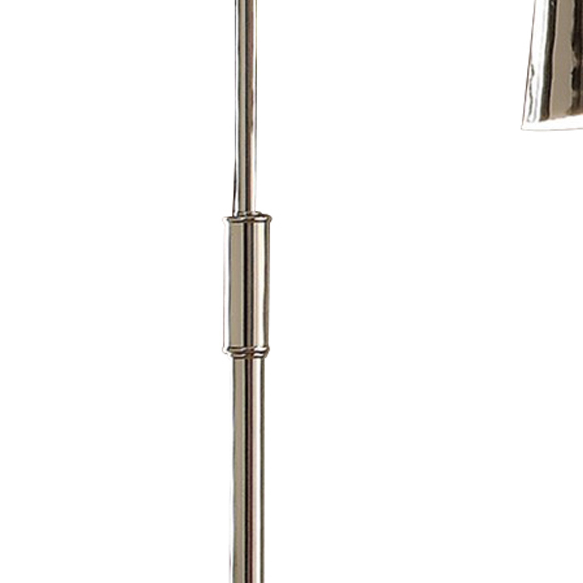 63 Inch Floor Lamp, Cone Metal Shade, Round Base, Silver Finish -Saltoro Sherpi