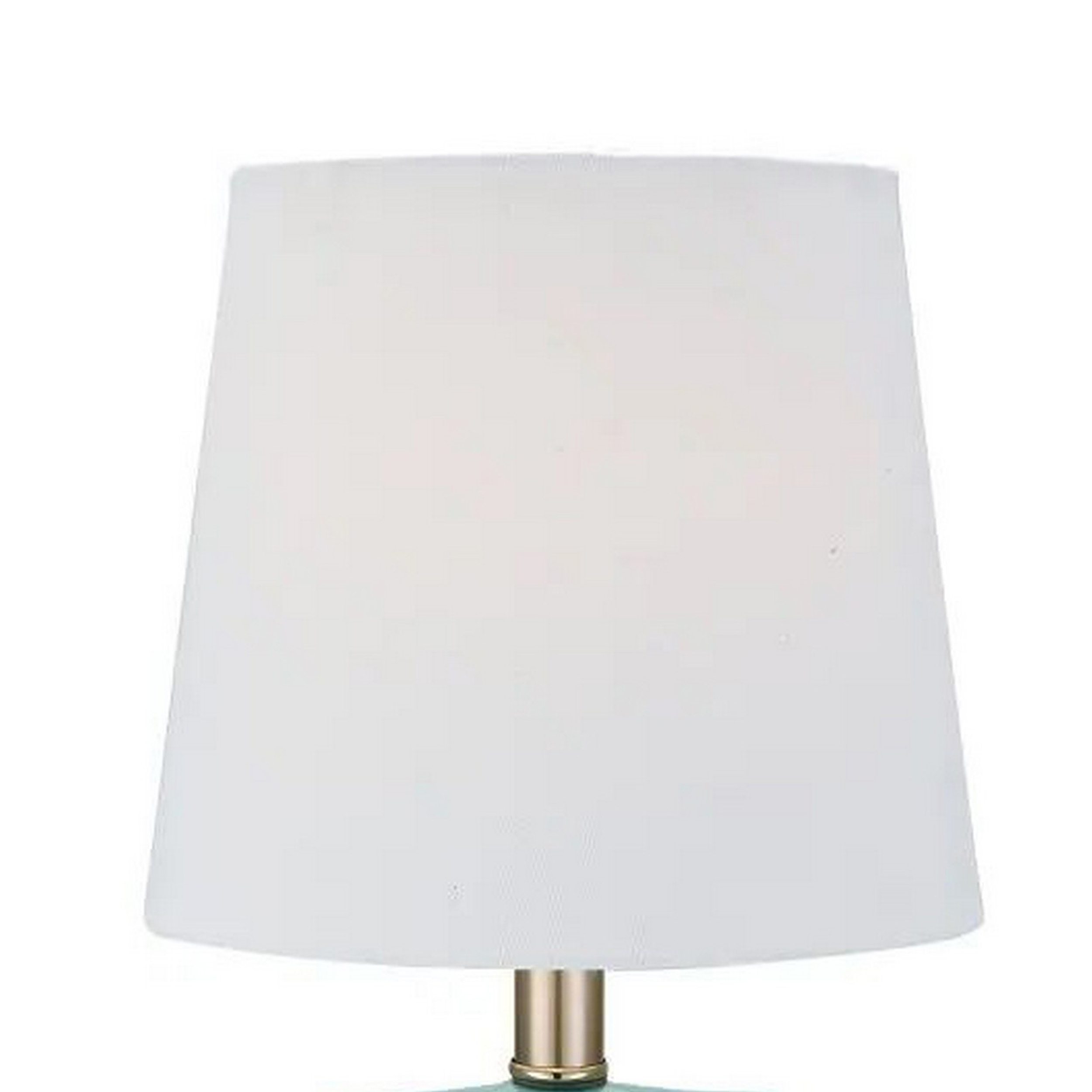 18 Inch Table Lamp With Owl Stand, Set Of 2, Ceramic, Aqua Haze Finish -Saltoro Sherpi