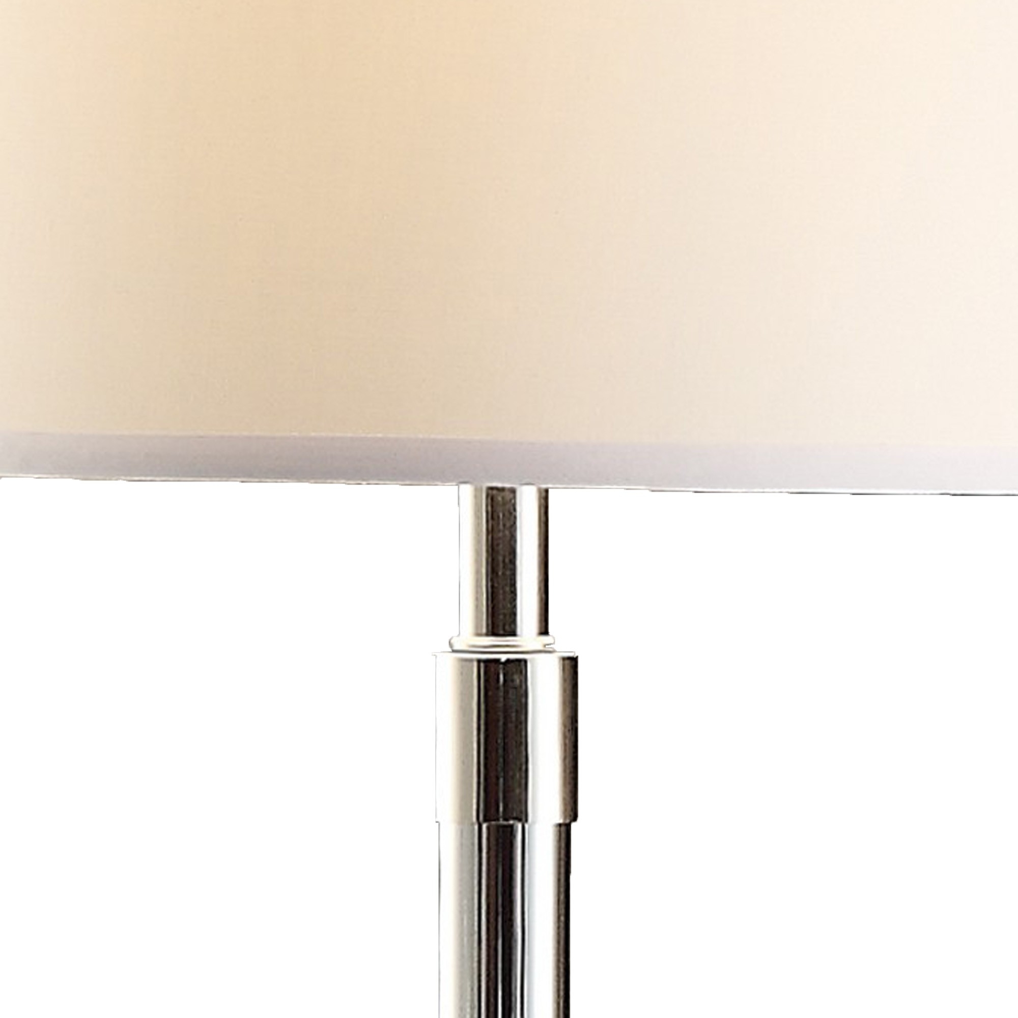 28 Inch Table Lamp Set Of 2, Empire Fabric Shade, Modern Nickel Base -Saltoro Sherpi