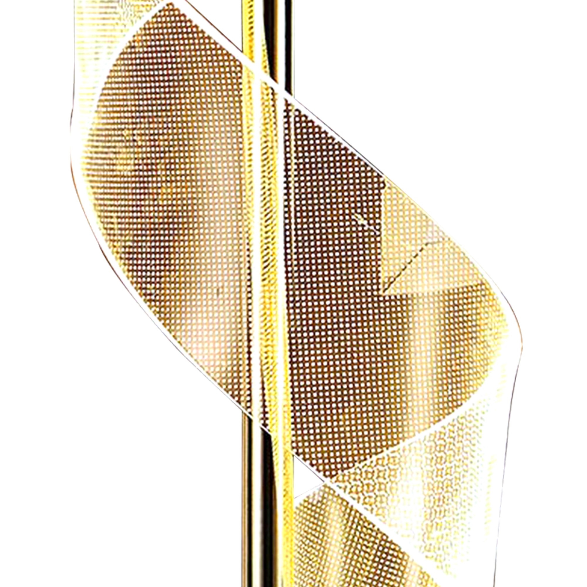 Melly 19 Inch Table Lamp, LED Swirl Ribbon Design, Acrylic, Bright Nickel -Saltoro Sherpi