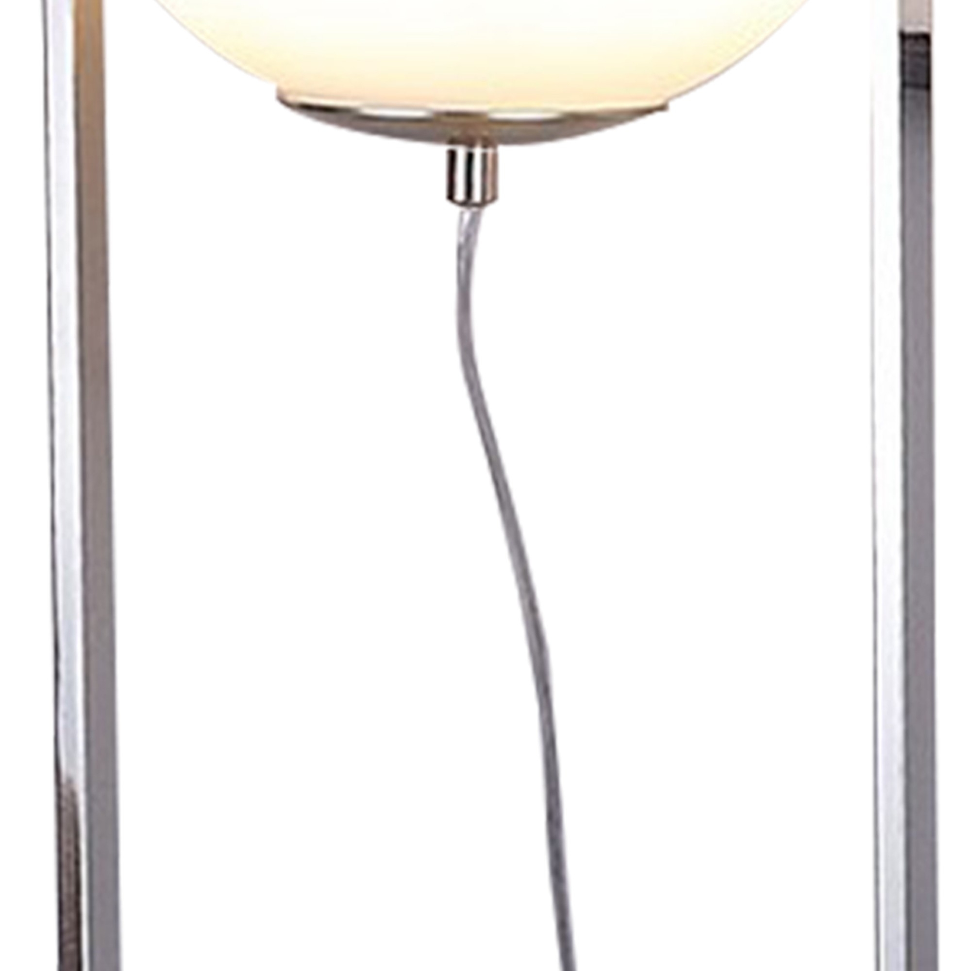 Jim 22 Inch Table Lamp, LED Light, Metal Body, Modern Globe Shade, Silver -Saltoro Sherpi