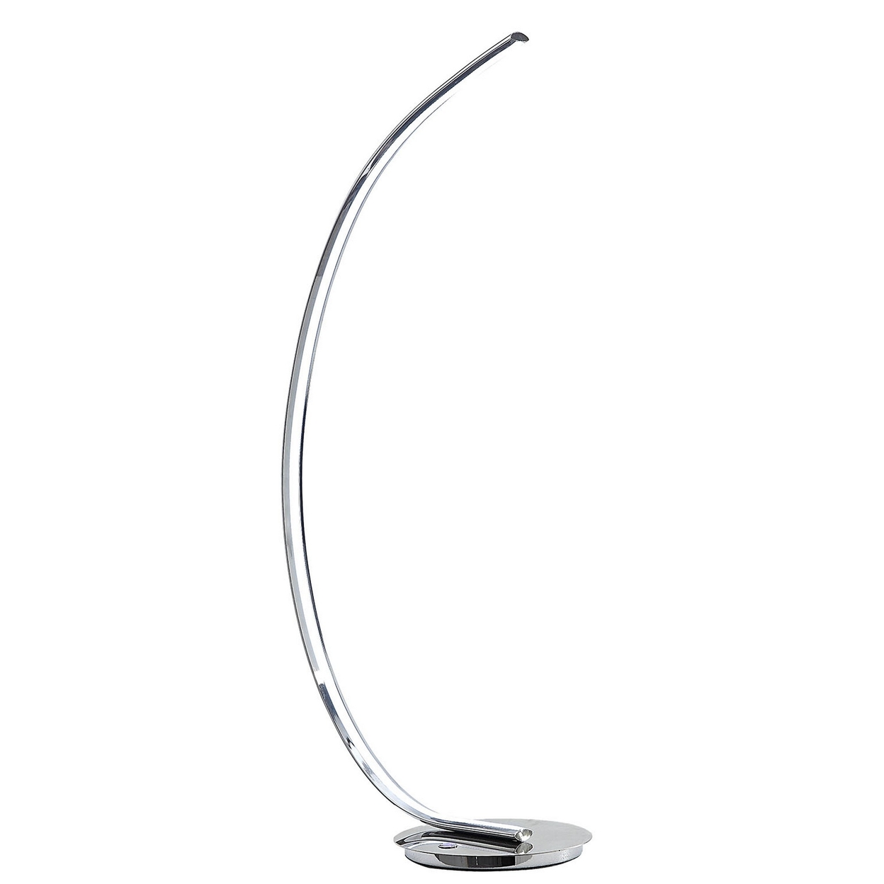 34 Inch Table Lamp, Modern Accent Swing Arm, LED Light, Round Chrome Base -Saltoro Sherpi