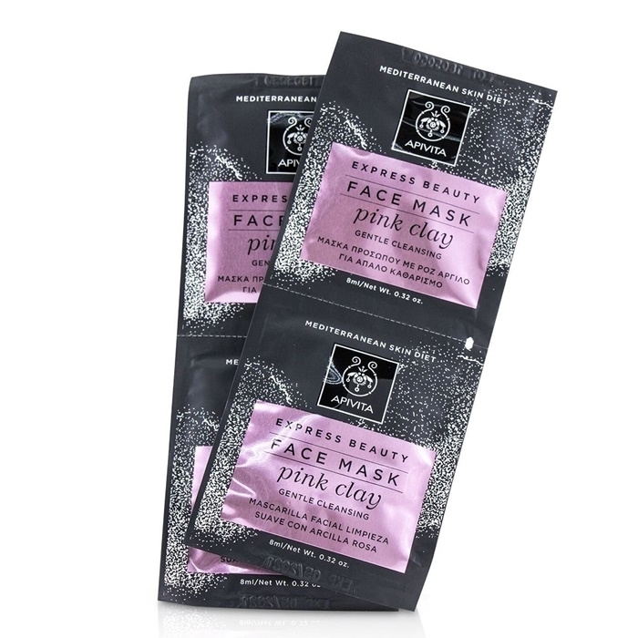 Apivita Express Beauty Face Mask With Pink Clay (Gentle Cleansing) 6x(2x8ml)