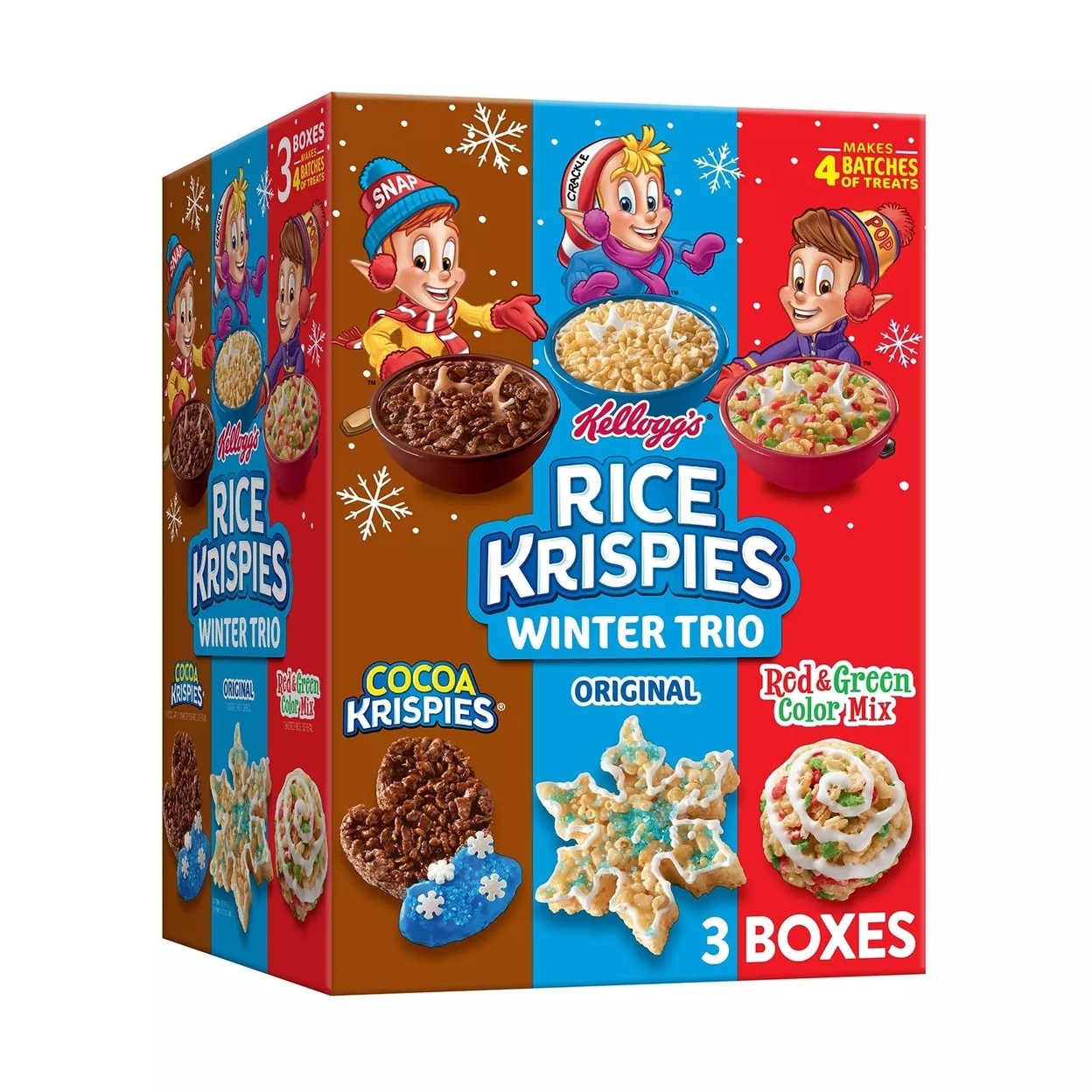 Rice Krispies Cereal Winter Trio, Variety Pack (32 Ounce)