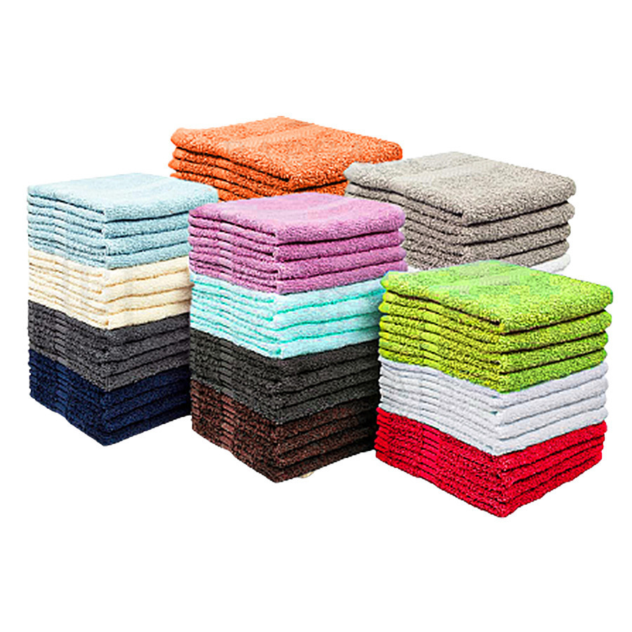 10-Pack: Ultra-Soft 100% Cotton Absorbent Multi Purpose Reusable 12x12 Wash Cloths - Assorted