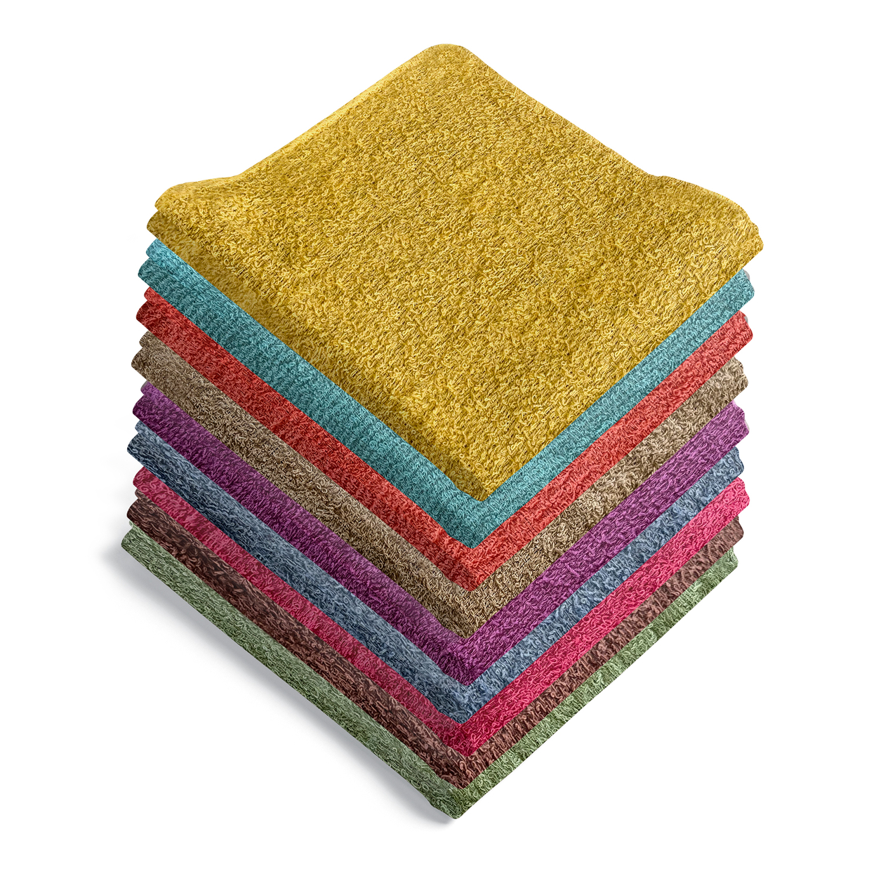3-Pack: 100% Ultra-Soft Absorbent Cotton Multipurpose Cleaning Wash Cloths - Yellow
