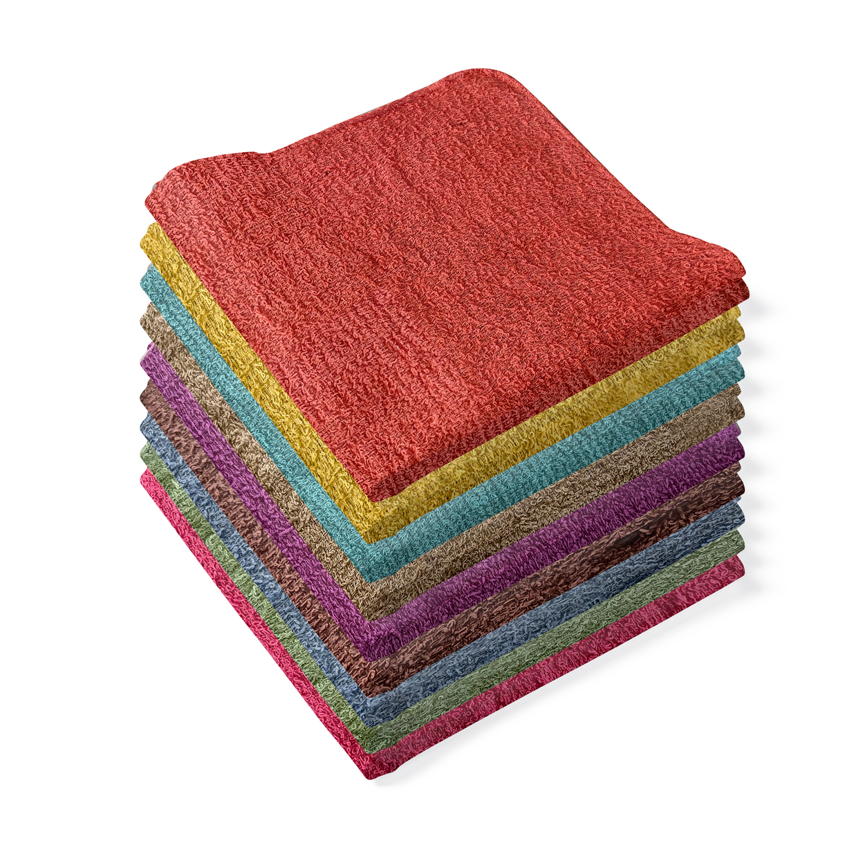 Multi-Pack: 100% Ultra-Soft Absorbent Cotton Multipurpose Cleaning Wash Cloths - 24-pack