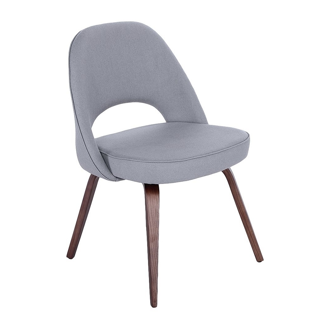 Sienna Executive Side Chair - Grey Fabric & Walnut Legs