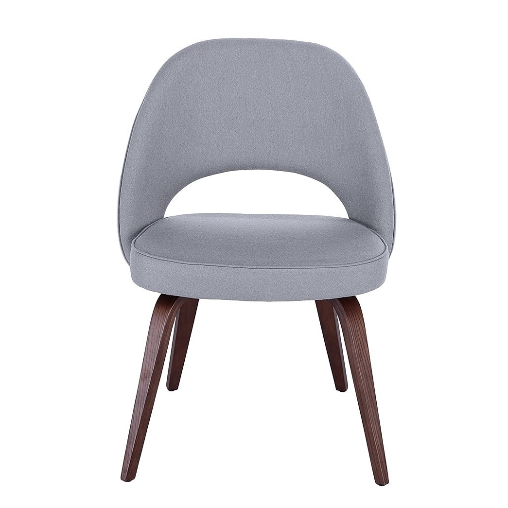 Sienna Executive Side Chair - Grey Fabric & Walnut Legs