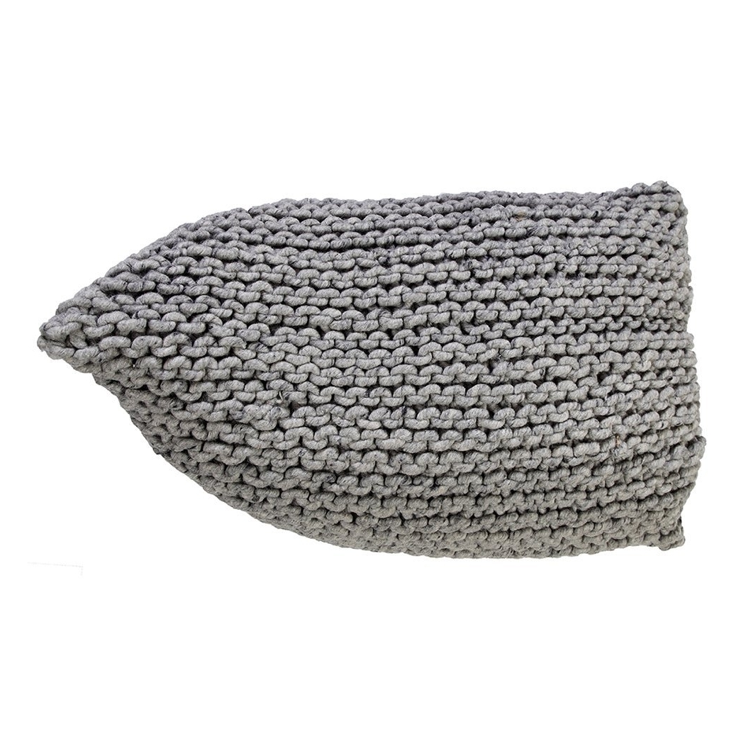 Handmade Knitted Woolen Beanbag , Natural Grey