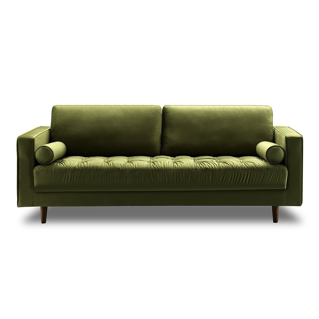 Bente Tufted Velvet 3-Seater Sofa - Green