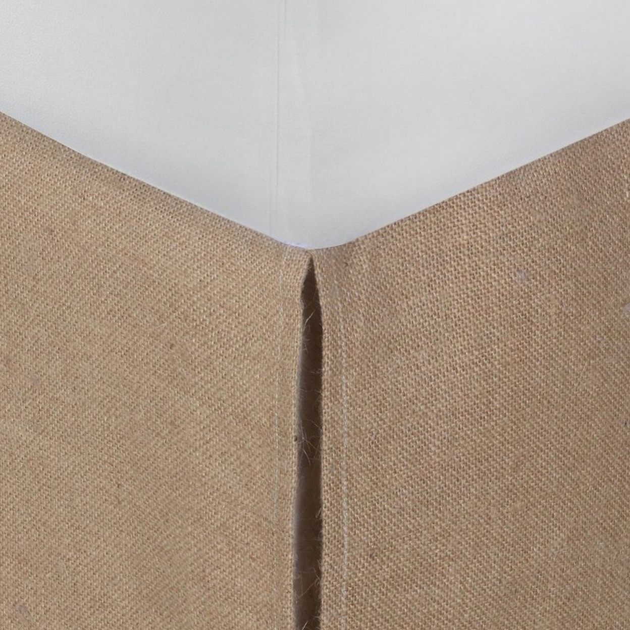 Kuma Full Bed Skirt, Spilt Corners, Burlap Drop, Polyester Platform, Brown-Saltoro Sherpi
