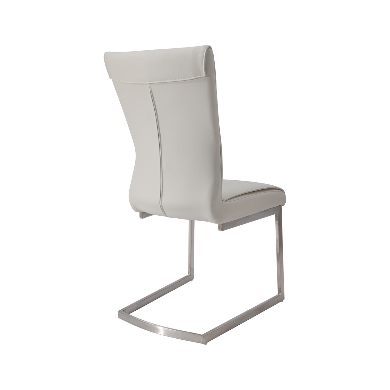 Leatherette Dining Chair With Breuer Base, White - Saltoro Sherpi