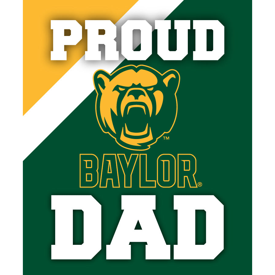 Baylor Bears NCAA Collegiate 5x6 Inch Rectangle Stripe Proud Dad Decal Sticker