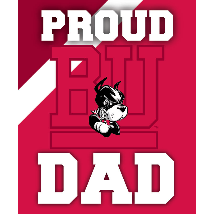 Boston University Terriers NCAA Collegiate 5x6 Inch Rectangle Stripe Proud Dad Decal Sticker