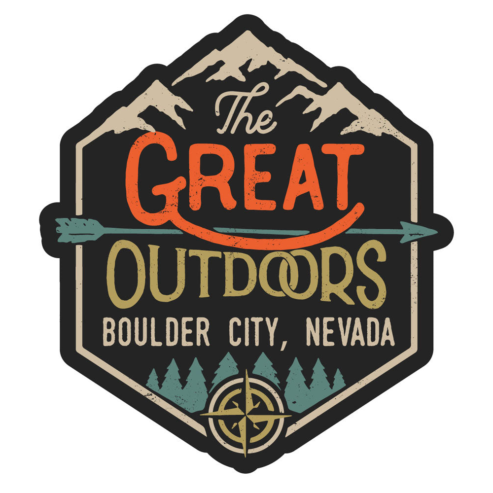 Boulder City Nevada Souvenir Decorative Stickers (Choose Theme And Size) - Single Unit, 6-Inch, Adventures Awaits