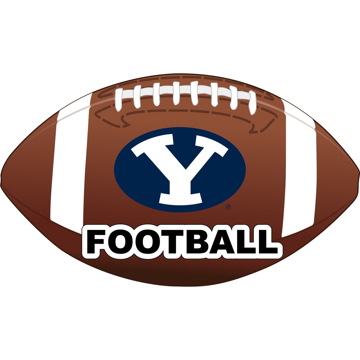 Brigham Young Cougars 4-Inch Round Football Vinyl Decal Sticker