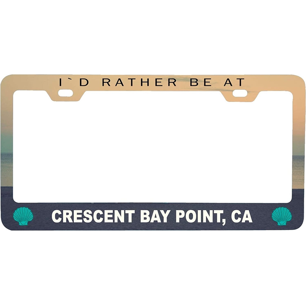 Crescent Bay Point California Sea Shell Design License Plate Frame