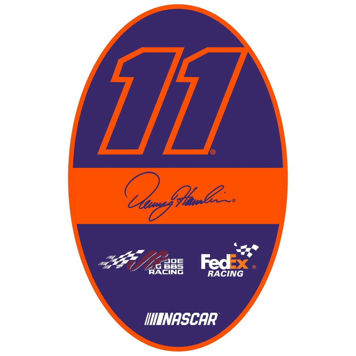 Denny Hamlin #11 Oval Decal Sticker