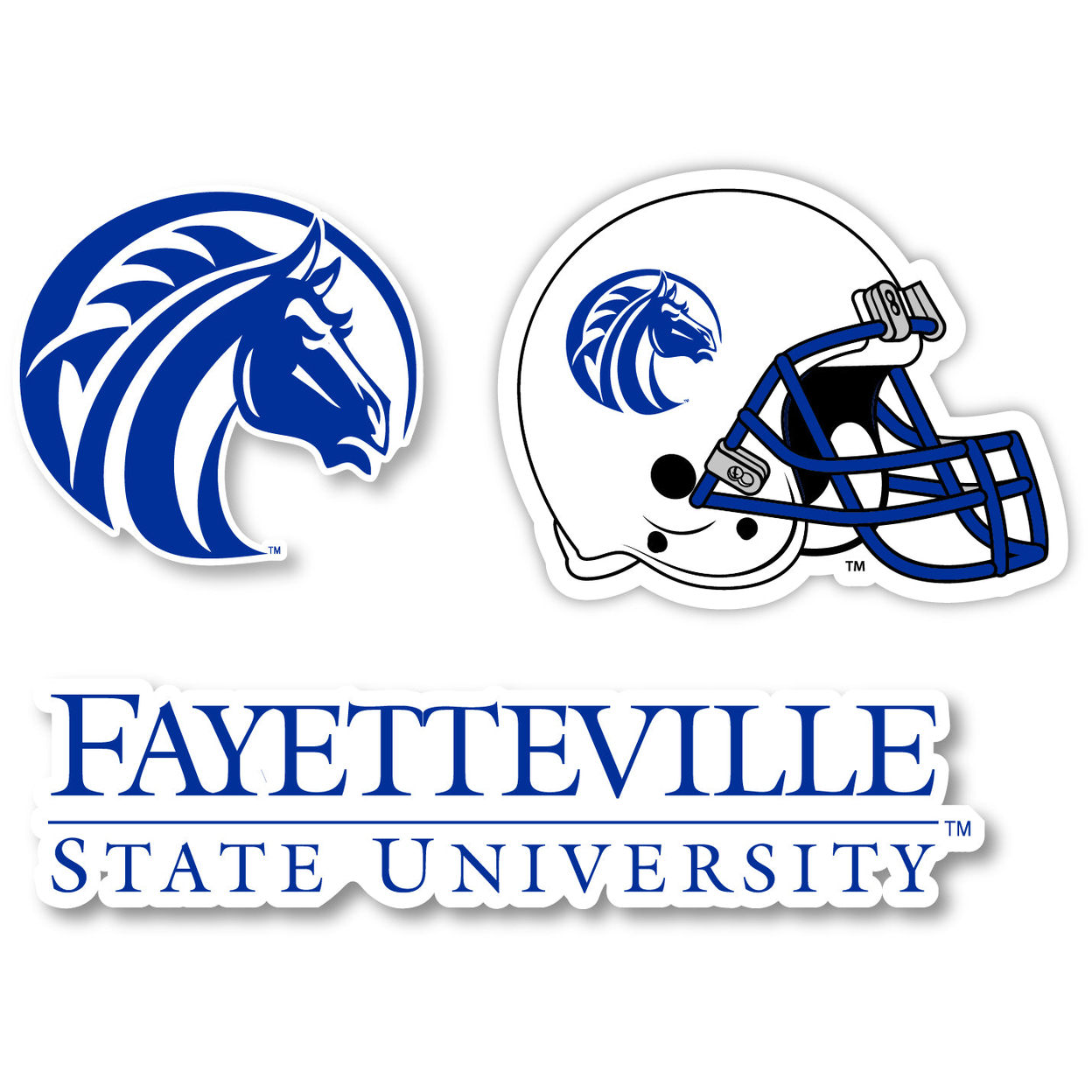 Fayetteville State University Vinyl Decal Sticker 3 Pack 4-Inch Each