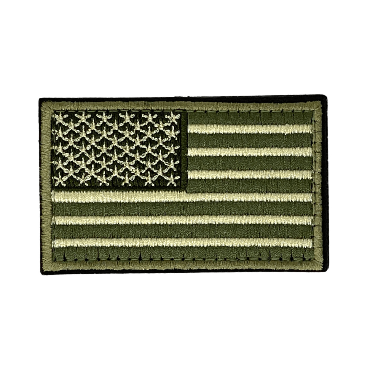 Tactical USA Flag Patch With Detachable Backing - Army Green