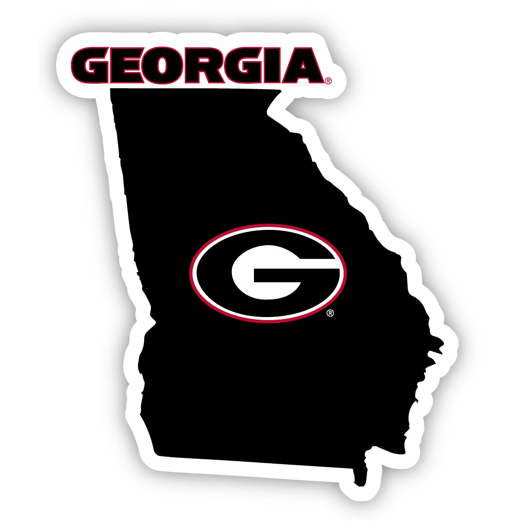 Georgia Bulldogs 4 Inch State Shape Vinyl Decal Sticker