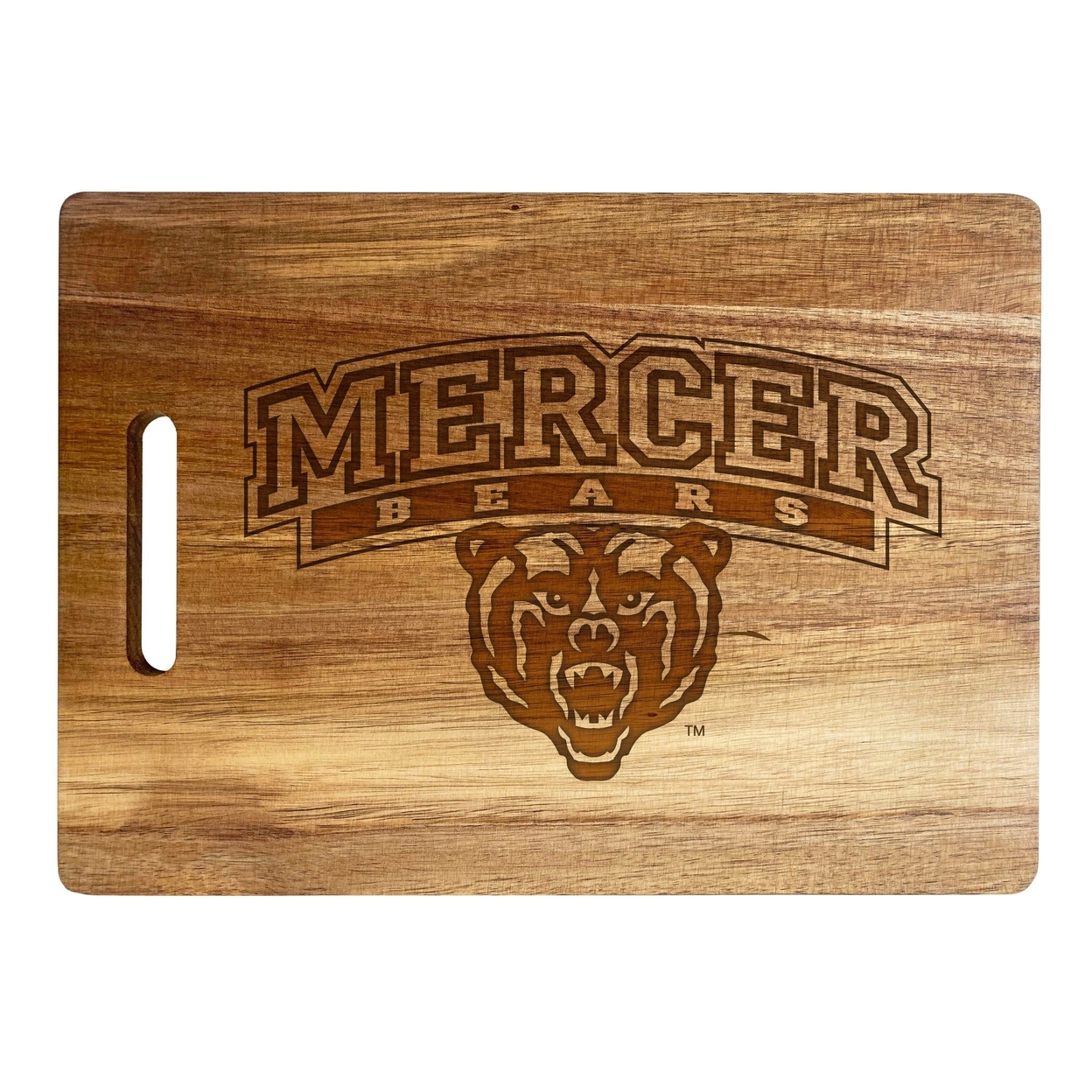 Mercer University Engraved Wooden Cutting Board 10 X 14 Acacia Wood - Large Engraving
