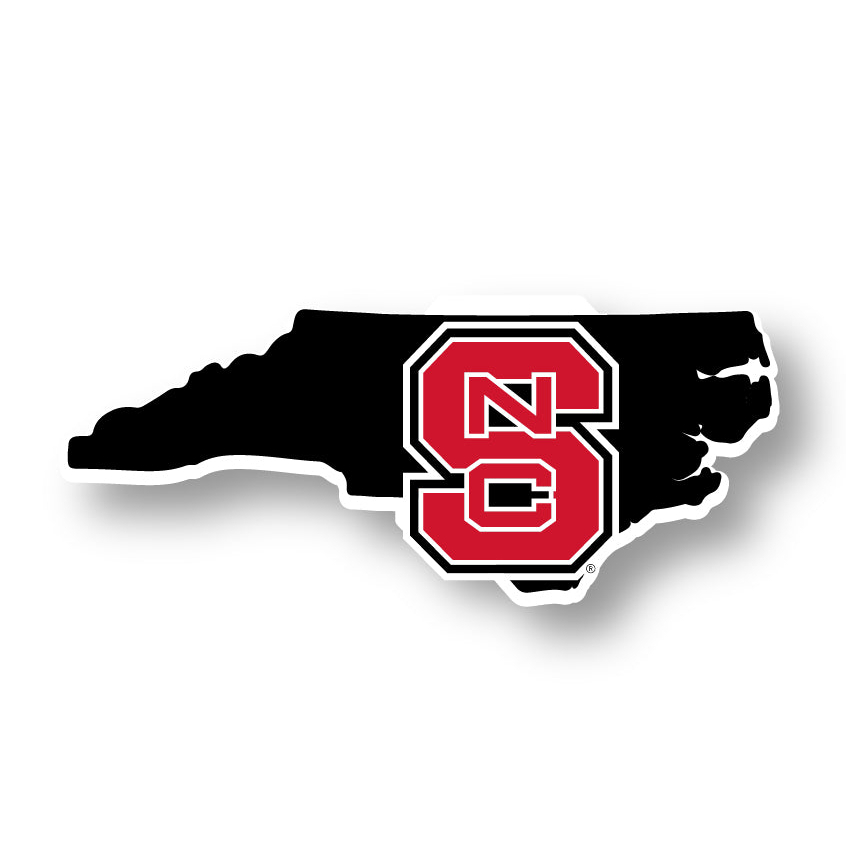 NC State Wolfpack 4 Inch State Shape Vinyl Decal Sticker