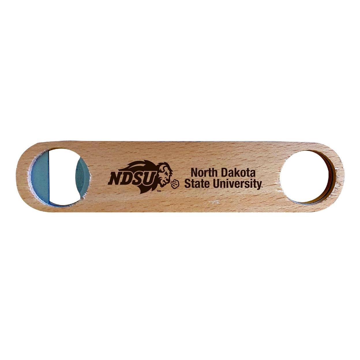 North Dakota State Bison Laser Etched Wooden Bottle Opener College Logo Design