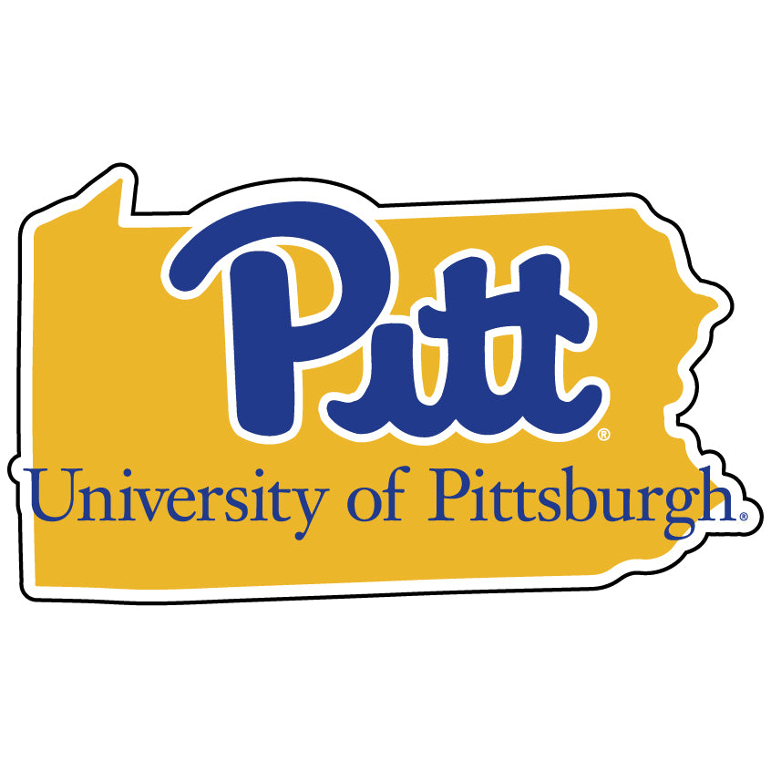 Pittsburgh Panthers 4 Inch State Shape Vinyl Decal Sticker