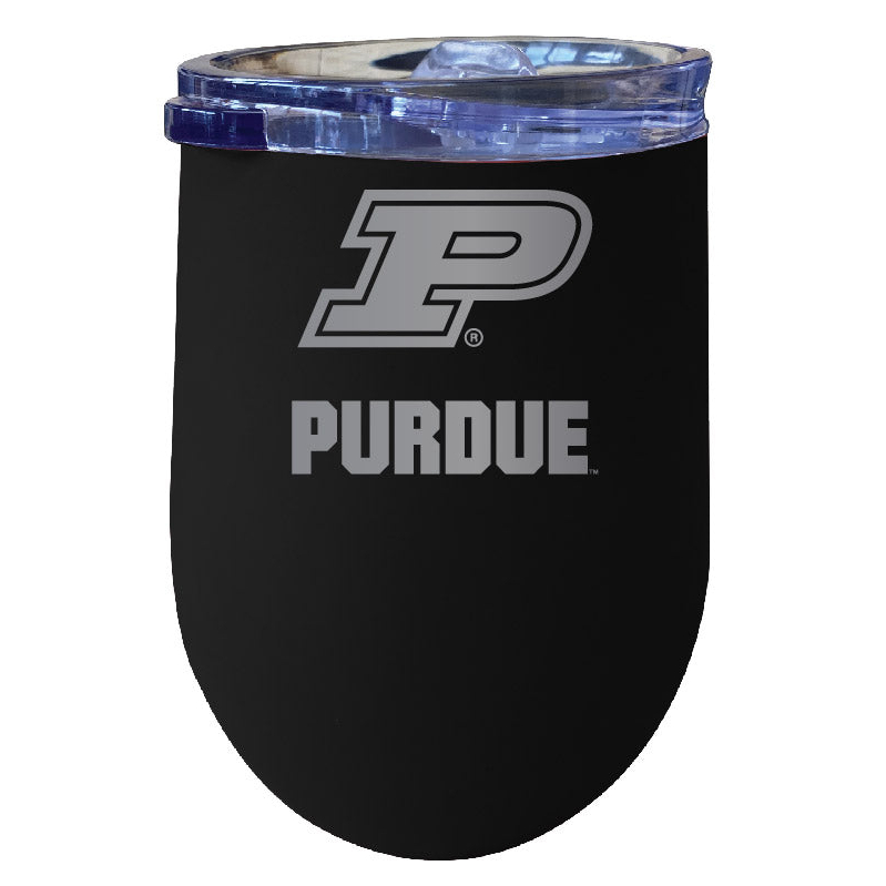 Purdue Boilermakers 12 Oz Etched Insulated Wine Stainless Steel Tumbler Black