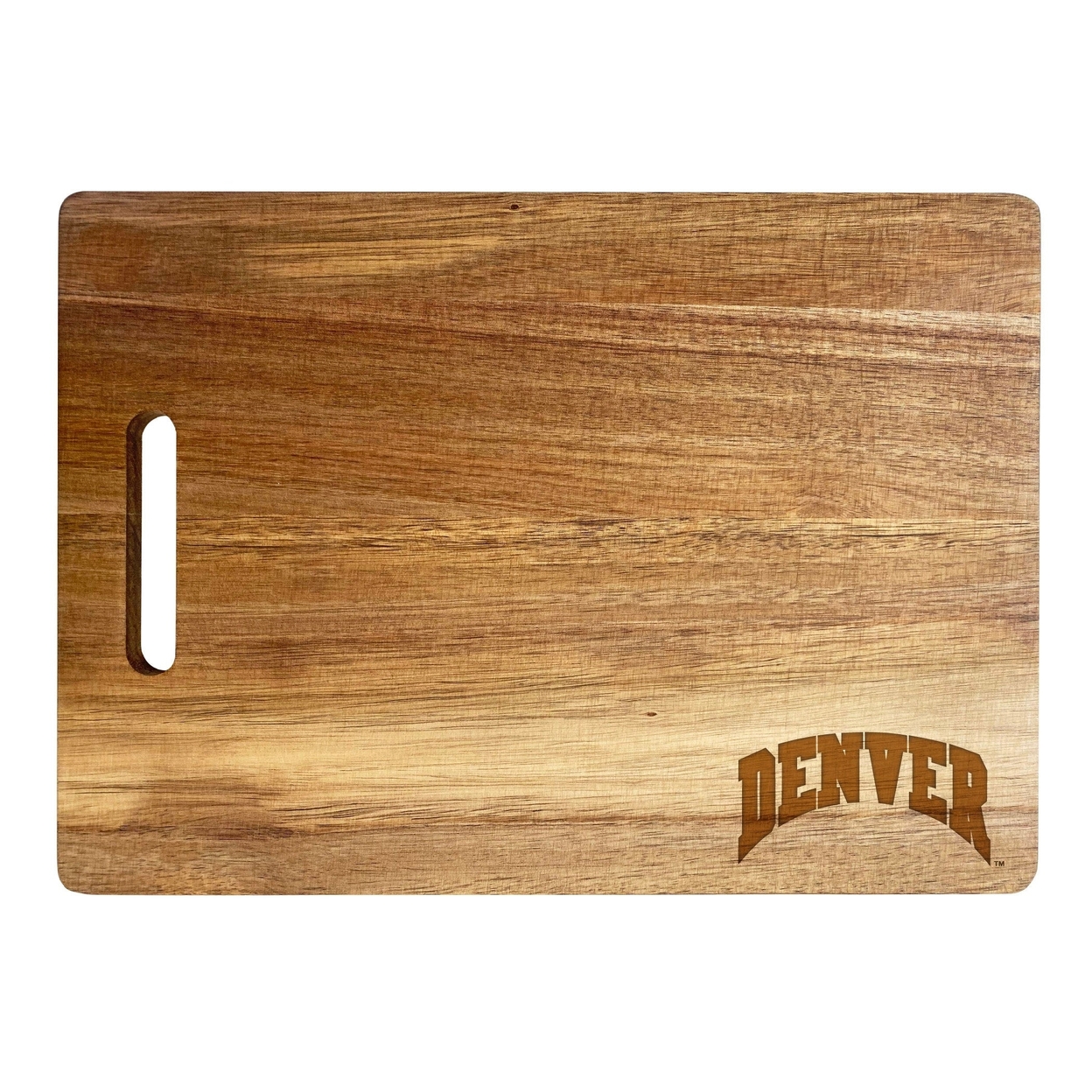 University Of Denver Pioneers Engraved Wooden Cutting Board 10 X 14 Acacia Wood - Small Engraving