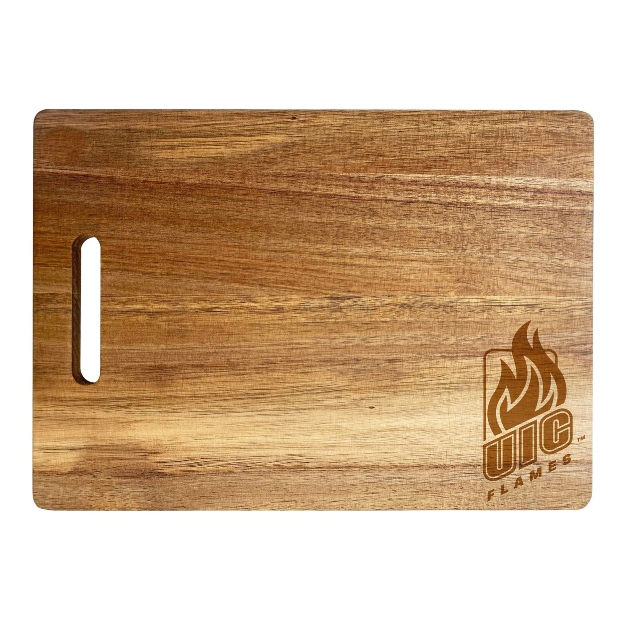 University Of Illinois At Chicago Engraved Wooden Cutting Board 10 X 14 Acacia Wood - Small Engraving