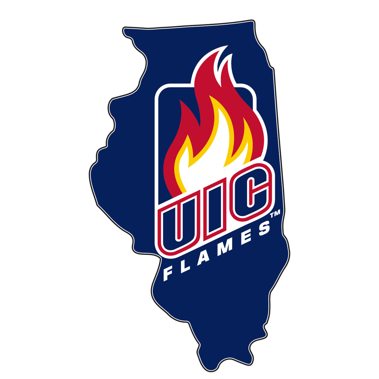 University Of Illinois At Chicago 4 Inch State Shape Vinyl Decal Sticker