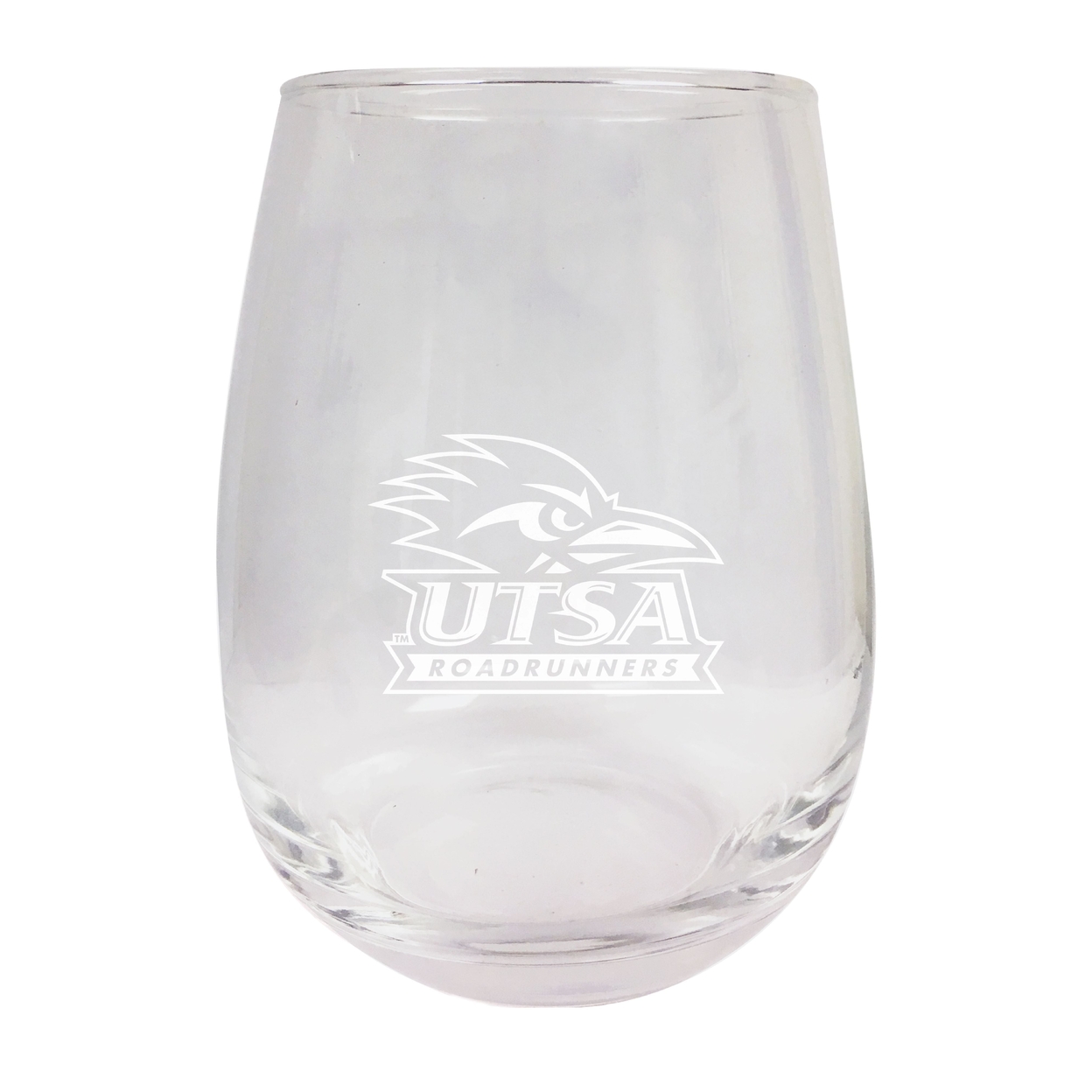 UTSA Road Runners Etched Stemless Wine Glass