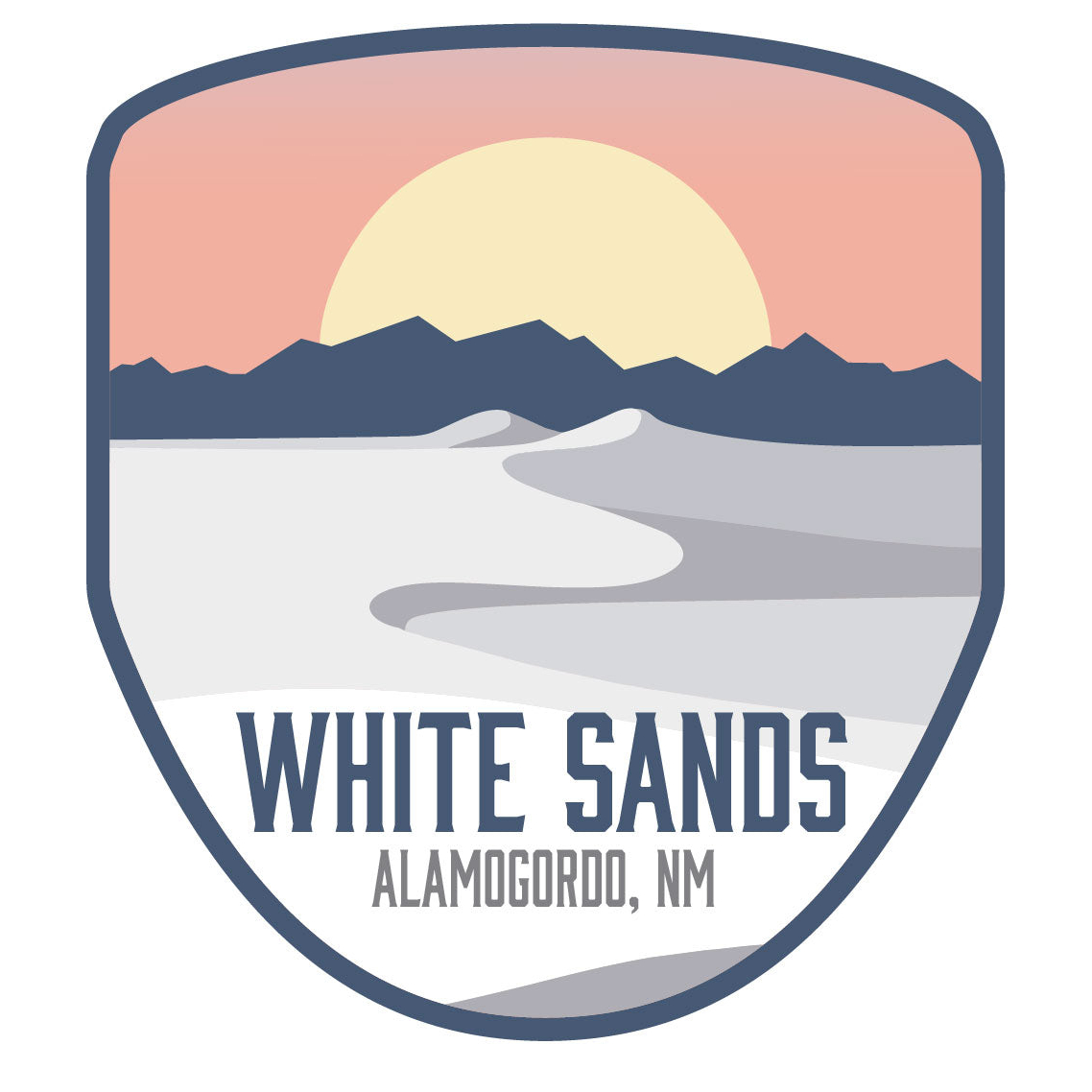 White Sands Alamogordo New Mexico Souvenir 4-Inch Vinyl Decal Sticker - Design D