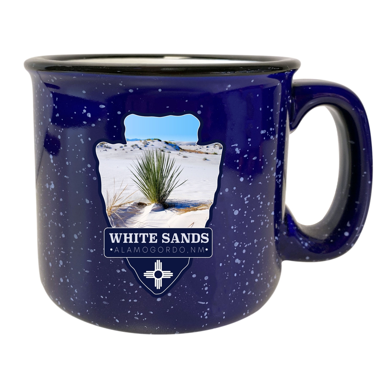 White Sands Alamogordo New Mexico 16 Oz Navy Speckled Ceramic Camper Coffee Mug Choice Of Design - Design B