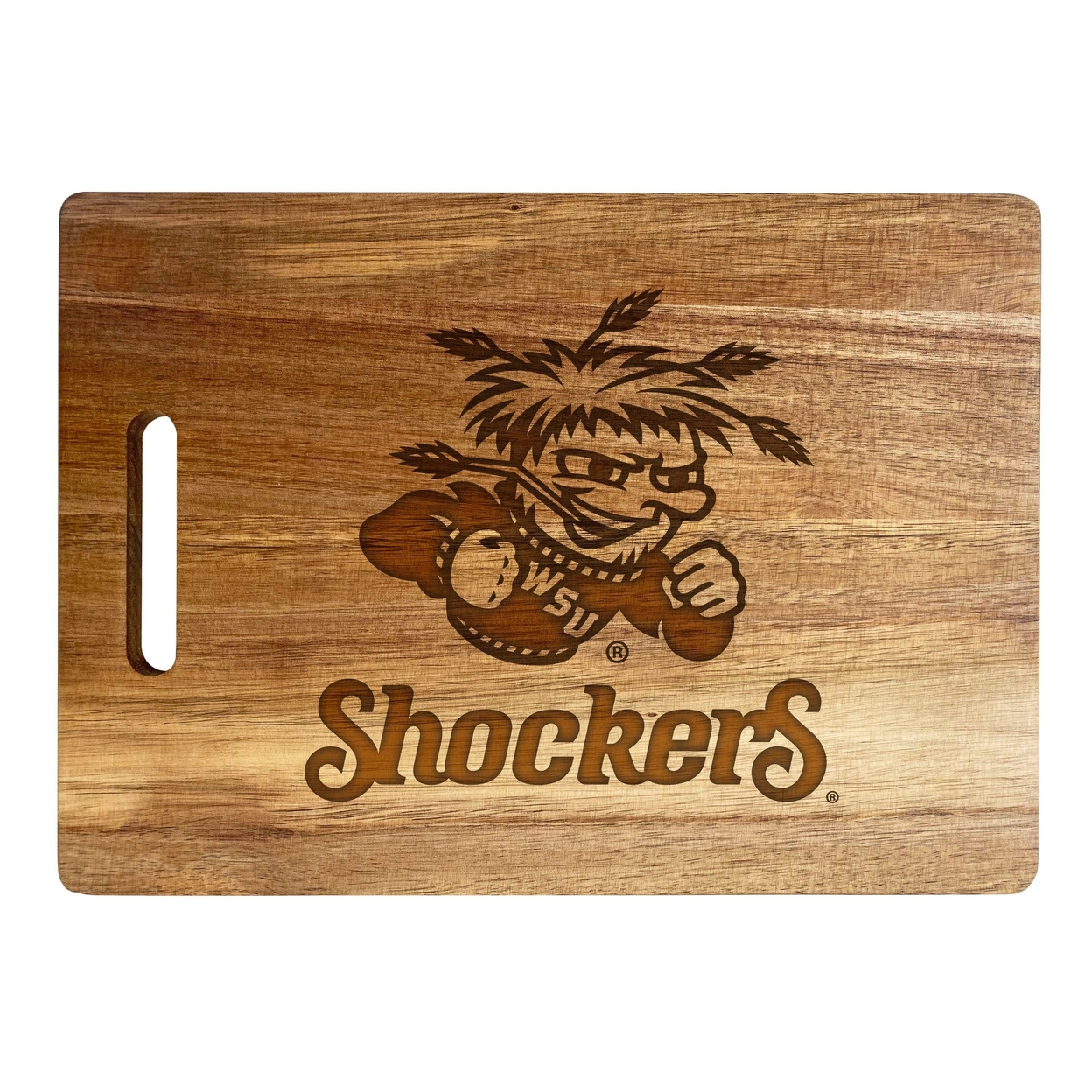 Wichita State Shockers Engraved Wooden Cutting Board 10 X 14 Acacia Wood - Large Engraving