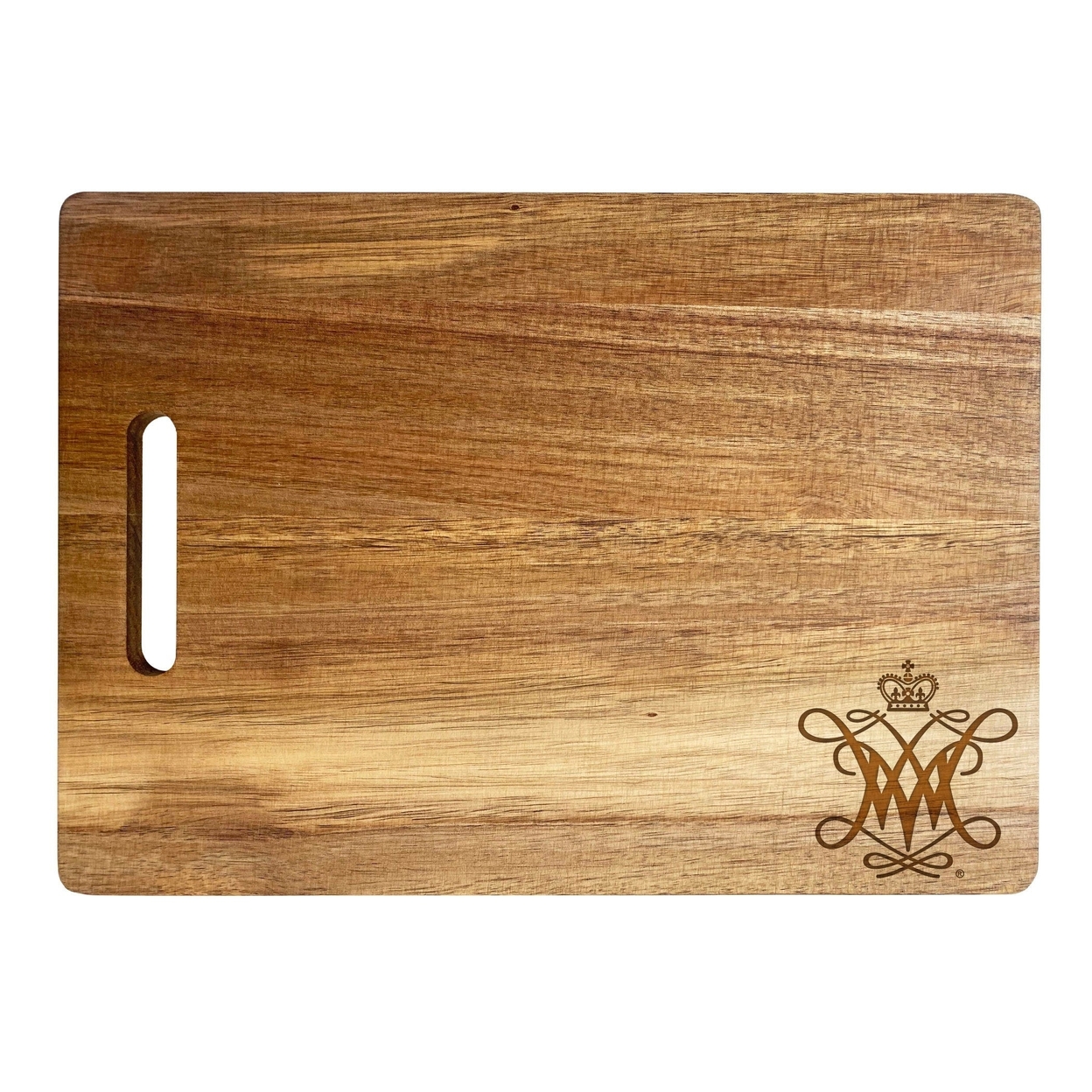 William And Mary Engraved Wooden Cutting Board 10 X 14 Acacia Wood - Small Engraving