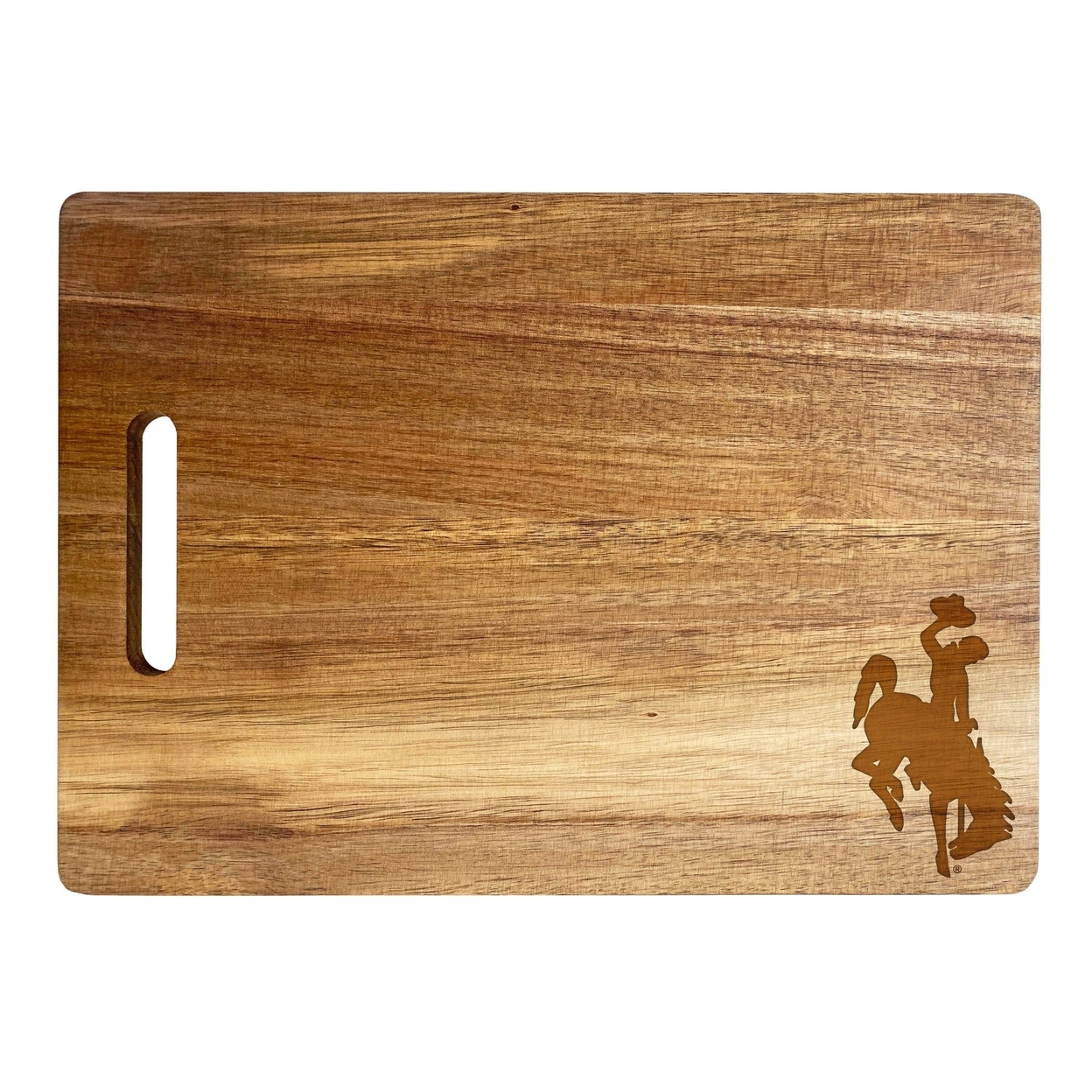 Wyoming Cowboys Engraved Wooden Cutting Board 10 X 14 Acacia Wood - Small Engraving