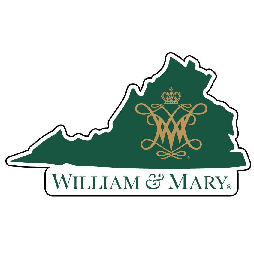 William And Mary 4 Inch State Shape Vinyl Decal Sticker 4-Pack